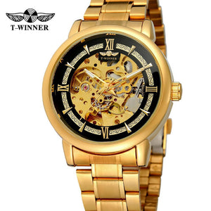 New Winner men watch European American Style Fashion Casual Hollow Automatic Mechanical men casual Watch SLZg78