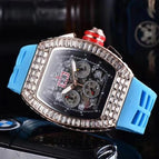 Men's watch Barrel-Shaped Square Diamond 6-Pin Quartz Watch European Fashion Men's Watch in Stock 8130