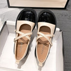 Women shoes Sheii retro round toe cross buckle platform Mary Jane shoes women's shoes X1
