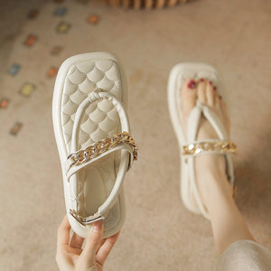 Slippers women's 2022 summer sandals and slippers women's soft bottom one-word slippers women's sponge cake thick bottom flip-flops women's 918-3
