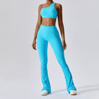 New Leisure Sports Yoga women Suit Thread Wide Leg Micro Horn Pilates Back Fitness running yoga Suit Set TZ8056-6 TZ8056-7