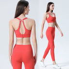 Women yoga suits sports bra hip fitness pants two-piece tight-fitting sports set girls running dancing clothing 9104-6150