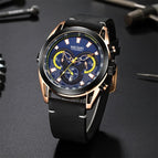 Megir watch men's fashion blue timing leather watch sports quartz watch 2135