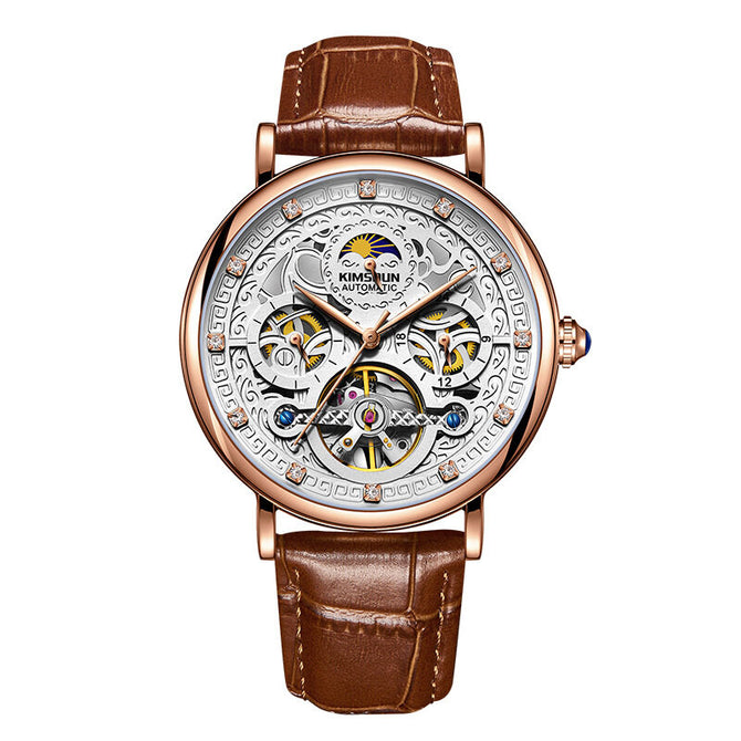 KIMSDUN new famous watch moon phase hollow tourbillon automatic mechanical watch men's watch K-2032A