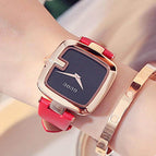 GUOU Women's Watches Square Fashion zegarek damski Luxury Ladies Bracelet Watches Leather Strap Clock