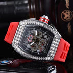 Men's watch Barrel-Shaped Square Diamond 6-Pin Quartz Watch European Fashion Men's Watch in Stock 8130