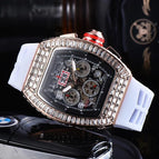 Men's watch Barrel-Shaped Square Diamond 6-Pin Quartz Watch European Fashion Men's Watch in Stock 8130
