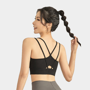 Yoga sports Bra Cross Beauty Back Exercise women Summer New Medium Tenacity Yoga Fitness Running running dancing Spaghetti Strap Sports Bra