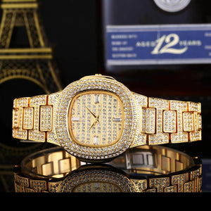 MISSFOX Trendy Fashion Diamond British Watch Full Diamond Waterproof High-end Ladies Watch V292