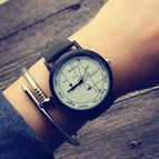 Youth Popular Watch Boys Personality Korean Fashion Leather-Belt Watch Mori Style School Student Watch English Dial Watch