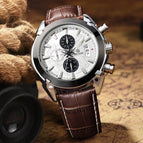 Megir 2020 Top Brand Sport Watch Mens Watches Chronograph Fashion Luxury LeatherMen's Wrist Watches Quartz Clock