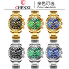 CHENXI Gold Watch Men's Watch Business Watch Luminous Waterproof Quartz Watch Watch CX-086A