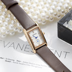 GUOU 6036 Square Watch Simple Square Dial Shell Face Women's Belt Watch Women's Fashion Vintage Women's Watches