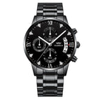 OLMECA Mens Watches Top Brand Luxury Chronograph Watches Full Steel Casual Quartz Watch Fashion Waterproof Business Wristwatch