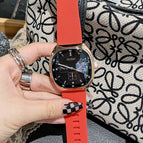 TICTOC Korean fashion women's watch women's ins large dial square rubber band neutral women's Watch
