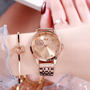GEDI 5154 Fashion Casual Watch Hot Sale Women Elegant Luxury Stainless Steel Waterproof Ladies Diamond Rhinestone Analog Quartz Wristwatch