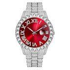 MISSFOX watch men's personality hip-hop water ghost Roman diamond-set quartz watch men 2643-3