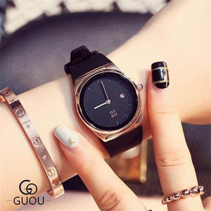 GUOU 8160 big dial Women Watch Authentic FashionTop Quality Women Watches Waterproof Alloy Quartz watch Female