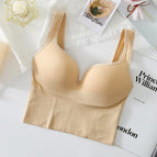 Plus size No rim 3D gathering bra running support breathable sports underwear women vest large size Bra