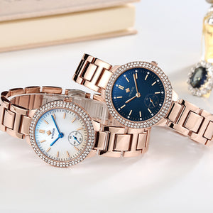 WWOOR 8854 women Watch Colorful Glass Trendy Ladies Watches Diamond Quartz Watrproof Watch