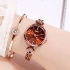 GEDI Fashion Waterproof Large Dial Steel Strap Women's Watch Student Minimalist Diamond Thin Strap Wrist Watch British Style 11028