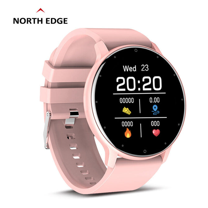 North Edge Color screen round full touch smart watch man and women heart rate blood oxygen detection sleep reminder watch NL02
