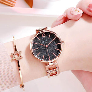 GEDI 81034 Fashion Casual Watch Hot Sale Women Elegant Luxury Stainless Steel Alloy Strap Waterproof Ladies Diamond Rhinestone Analog Quartz Wristwatch
