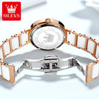 OLEVS 5877 Korean Fashion Korea Ceramic Waterproof for Women Quartz Watch