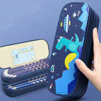 Space astronaut double pencil case boys handsome pencil bag School stationery box Children pen case cute pen box school supplies