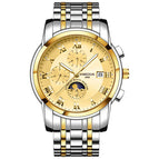 KIMSDUN Business Moon Phase Calendar Multifunctional Men's Mechanical Watch Men's Watch Waterproof Automatic Watch K-1894A