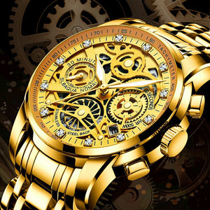 2021 ONTHEEDGE RZY068 Wristwatches Male Brand Watches Quartz Man Clock Waterproof Stainless Steel Fashion Business Calendar Men's gift with box