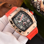 New men's Square Watch Elements Business Men's Six-Pin Running Seconds Multi-Function Calendar Watch 8087H