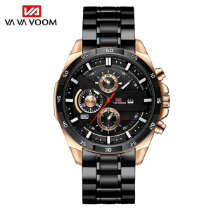 Va Va Voom Men's watch Waterproof Steel strap Business Sports men's Calendar quartz Watch VA-216G