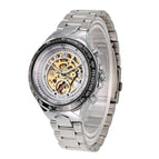 WINNER men watch fashion personaliy steel hollow auto mechanical men casual watch SLZ46