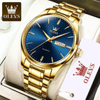 OLEVS watch for men stainless steel strap quartz watch waterproof luminous dual calendar men's watch 6898 steel