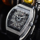 Watch for men FM Barrel-Shaped Quartz Watch Frank Diamond-Embedded Starry Waterproof Watch in Stock 8122