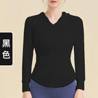 Spring and Summer Cool Feeling Sun Protection Sports Coat Women's Slim Fit Slimming Zipper Hoodie Running Quick-Drying Top MZ21