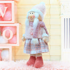Christmas decoration creative pink Christmas dolls holiday window scene ornaments arrangement supplies Christmas gift 52101