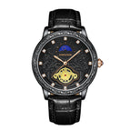 KIMSDUN retro engraved moon phase high-end imitation mechanical watch men's waterproof quartz watch K-2191B