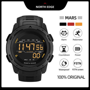 NORTH EDGE MARS Watch For Men Original Waterproof 50M Digital Outdoor Sport Smart Male Watches