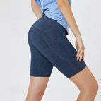 2021 Summer new yoga sports denim shorts ultra-elastic running fitness outdoor cycling climbing five-point pants 6092