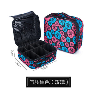 Makeup Train Cases Professional Travel Makeup Bag Cosmetic Cases Organizer Portable Storage Bag for Cosmetics Makeup Brushes Toiletry Travel Accessories