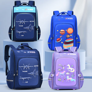 New primary school student cartoon schoolbag boys and girls 6-12 years old light one-piece open children's backpack 5619