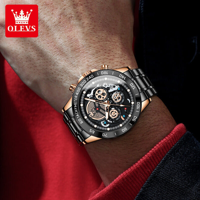 OLEVS men's watch large dial waterproof multi-function sports men's watch 9921LSA