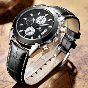 Megir 2020 Top Brand Sport Watch Mens Watches Chronograph Fashion Luxury LeatherMen's Wrist Watches Quartz Clock