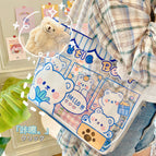 Creative ins beach bag PCV transparent handbag storage bag cute girl heart niche waterproof Satchel