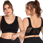 Large size new hollow mesh sports underwear women no steel ring shockproof yoga running sports  bra 4563
