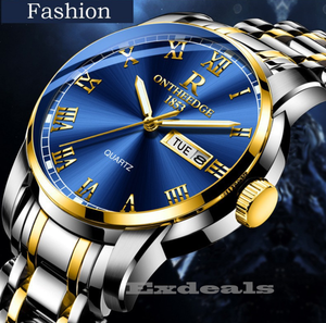 ONTHEEDGE RZY031 Fashion Luminous Calendar Men's Watch Quartz Waterproof Watch with box man's gift