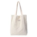 New Korean literary canvas women's bag leisure letter printing handbag ashion lace hollowed out shoulder bag sr420