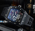 Watch for me Barrel-Shaped Quartz Watch Fashion Six-Pin Running Seconds Wood Grain Waterproof Men's Watch 9791F